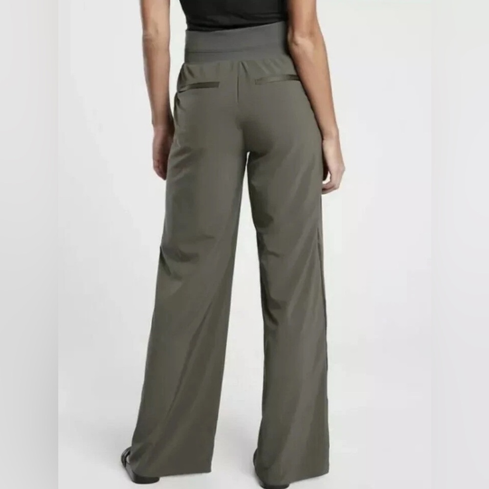 Athleta Nolita Wide Leg City Pants Olive High Waist - Picture 2 of 4